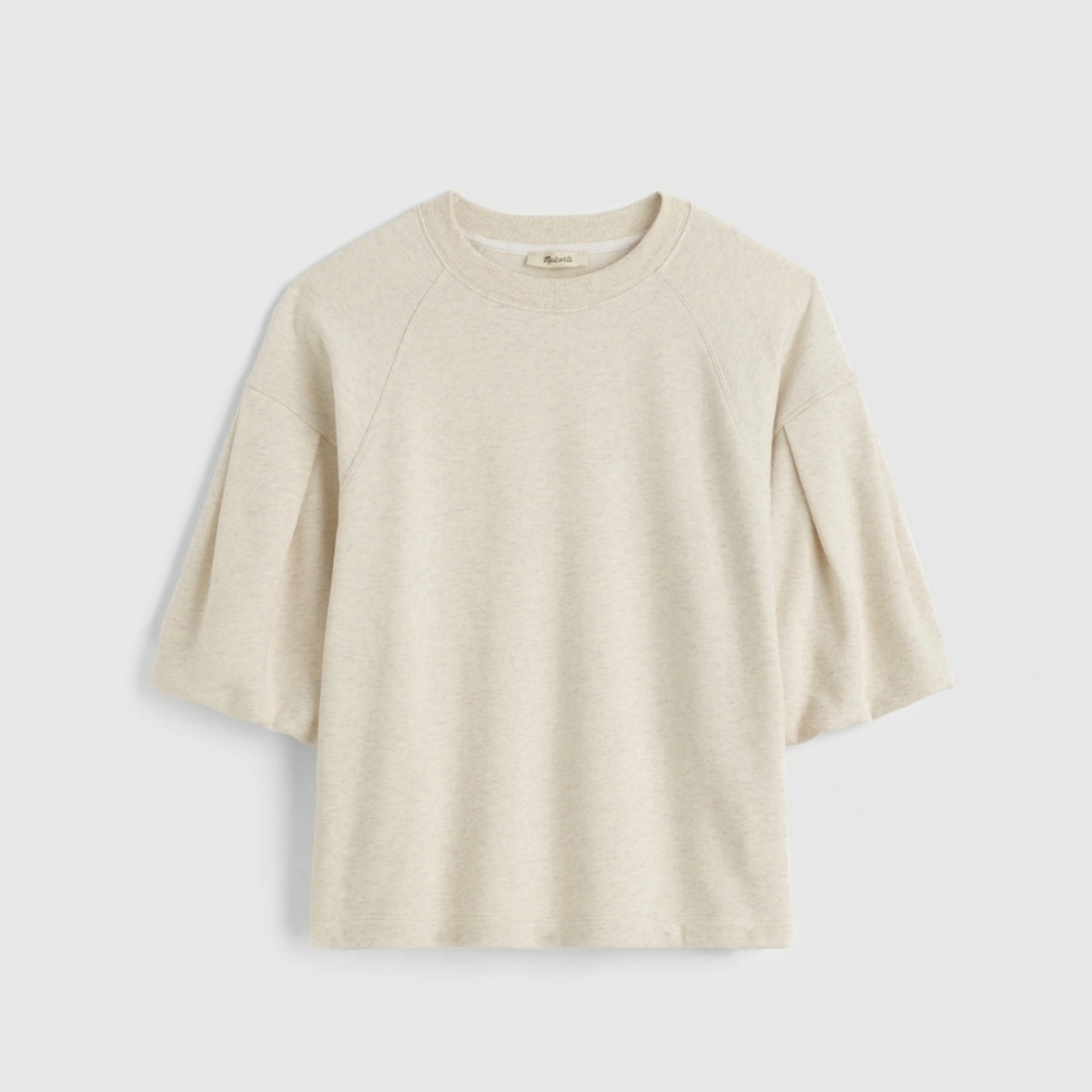 NWT Madewell Women's Puff-Sleeve Sweatshirt Tee Sz M Fall - Picture 6 of 9